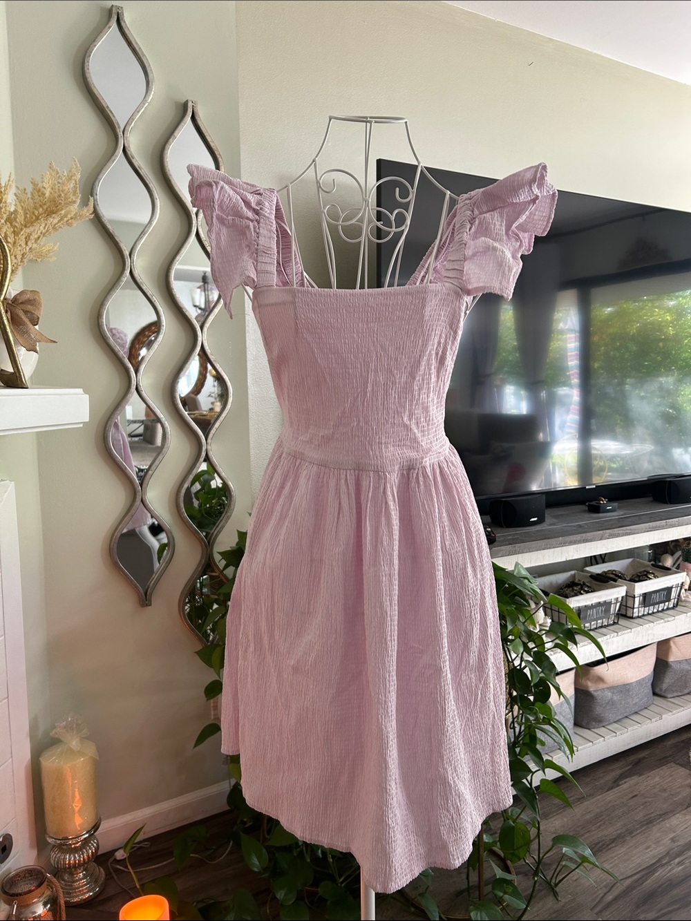 miami Light purple  Ruffle Sleeve Sundress